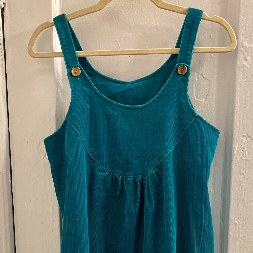 1970s vintage corduroy pinafore dress